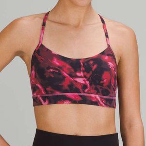 Lululemon Flow Y Nulu Bra, Intensity Pink Blossom, Sz 6